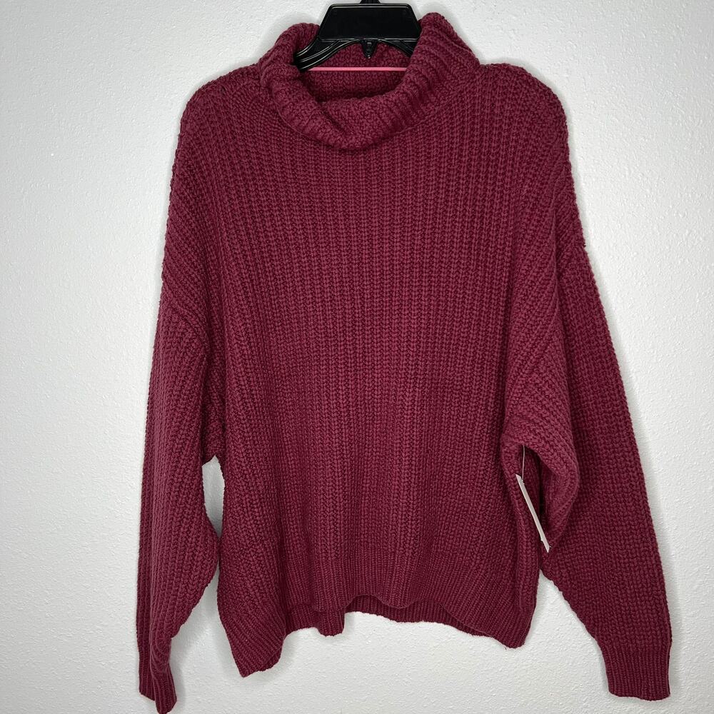 New Free People Turtle Neck Pullover Knit Sweater Long Sleeve Women's Size XS